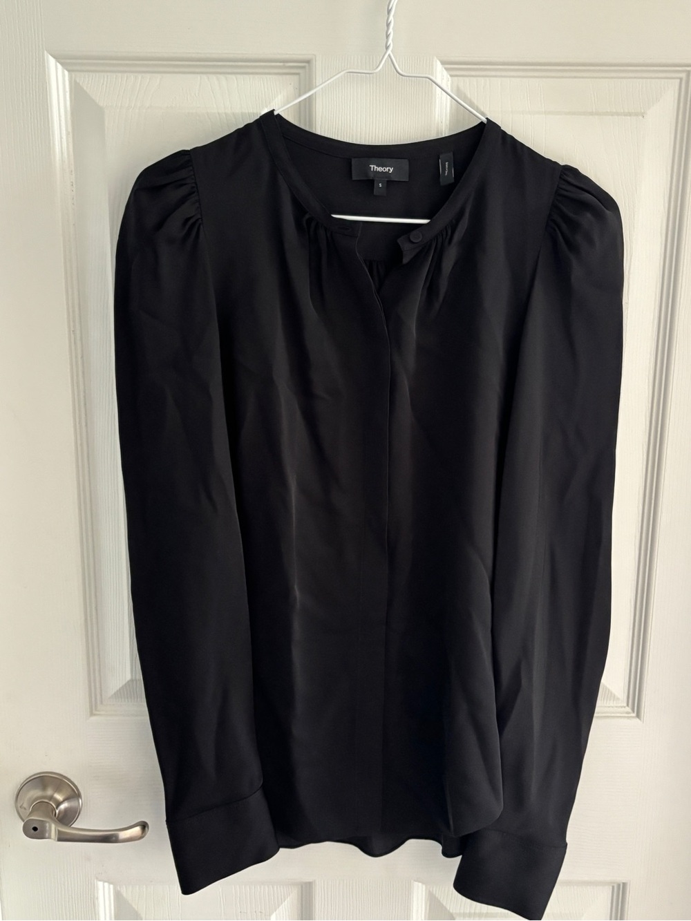 Theory silk long sleeve blouse